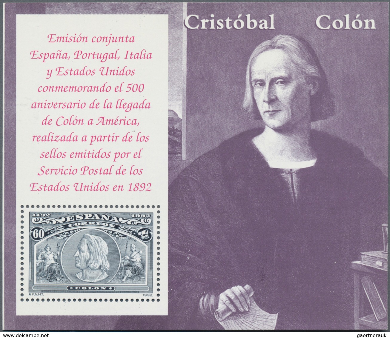 Spanien: 1992, Columbus, At Least 2900 Sets Of All Six Souvenir Sheets, Some Up To 3000 Copies MNH. - Gebraucht