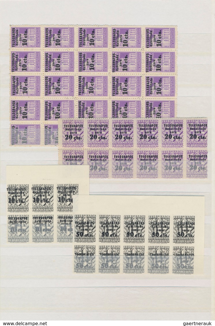Spanien - Zwangszuschlagsmarken Für Barcelona: 1929/1945, Specialised Collection Of The Compulsory S - Impuestos De Guerra