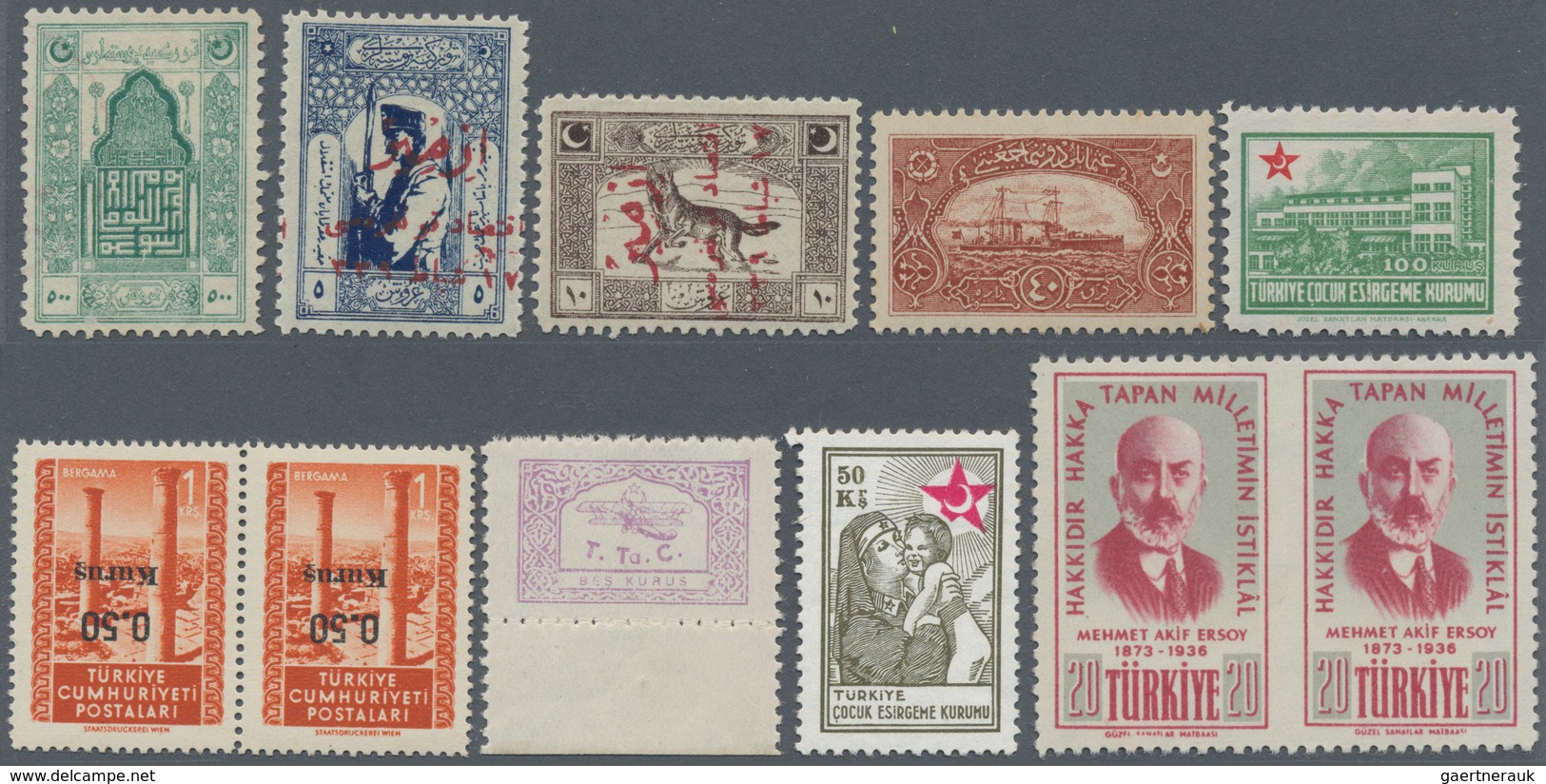 Türkei: 1863-1970, Collection In Three Old Albums Untouched For 40 Years Containing Very Specialized - Usados