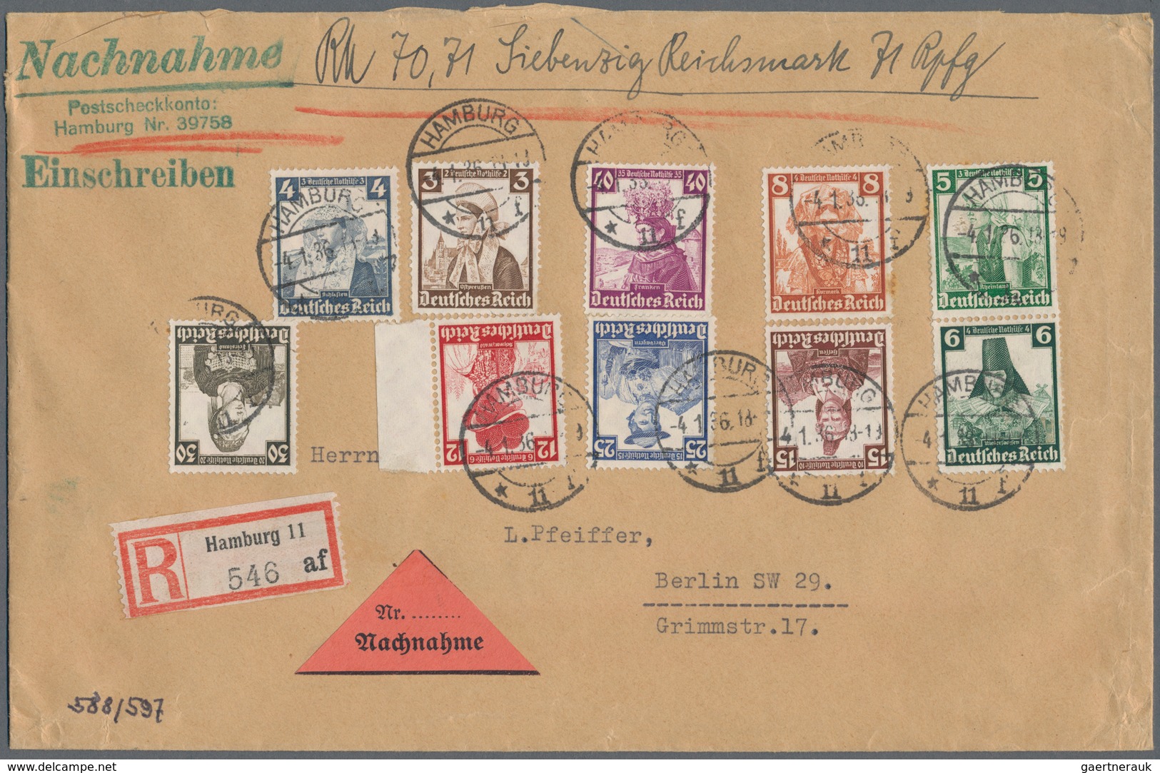 Deutschland: Schachtel Mit Ca. 400 Belegen, Dabei Deutsches Reich Mit Guten Frankaturen Wie Gelber H - Colecciones