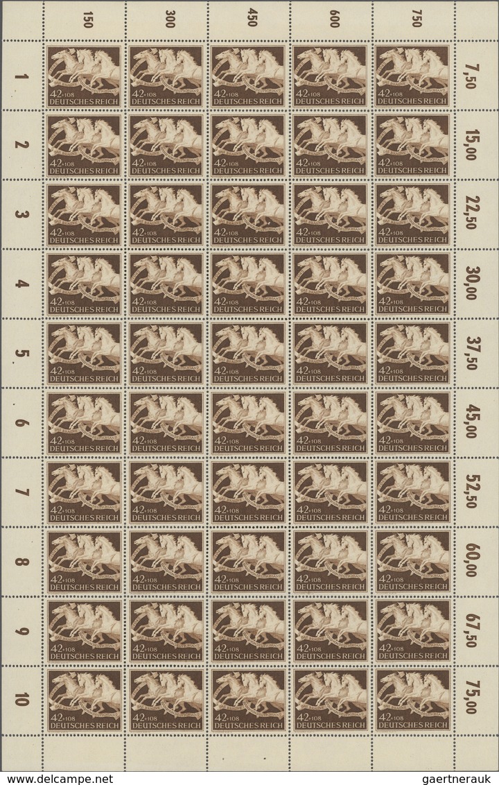 Altdeutschland Und Deutsches Reich: 1875/1943, Postfrische Partie Bogen/-teile In Zwei Bogenmappen, - Sammlungen