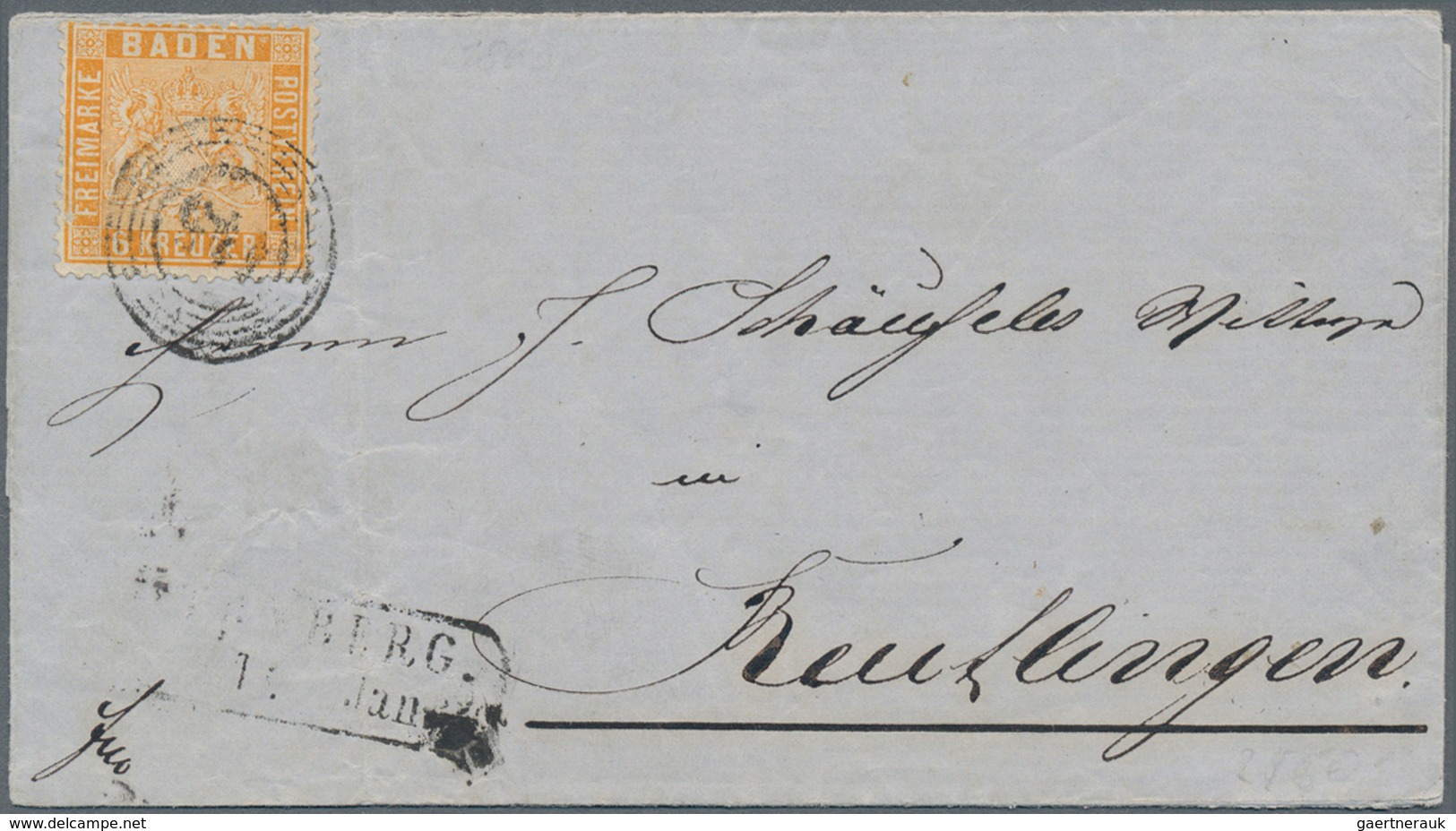 Baden - Marken Und Briefe: 1854/1867 (ca.), Partie Von Ca. 90 Briefen Und Gebrauchten Ganzsachen, Et - Otros & Sin Clasificación