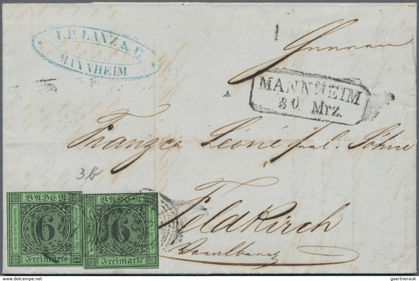 Baden - Marken Und Briefe: 1854/1867 (ca.), Partie Von Ca. 90 Briefen Und Gebrauchten Ganzsachen, Et - Otros & Sin Clasificación