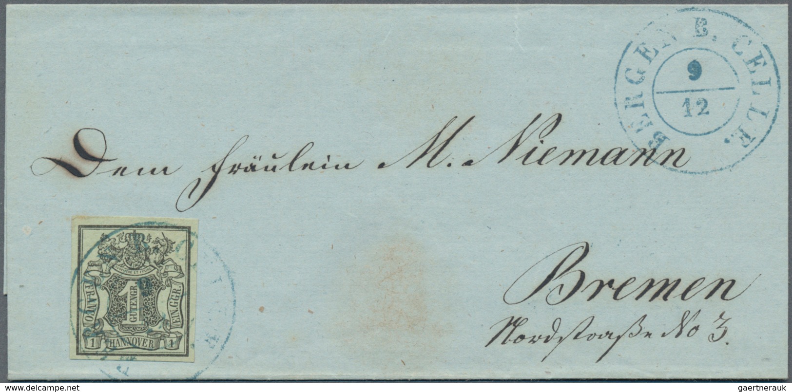 Hannover - Marken Und Briefe: 1855/1864 (ca.), Partie Von Ca. 65 Briefen, Karten Und Ganzsachen, Unt - Hannover