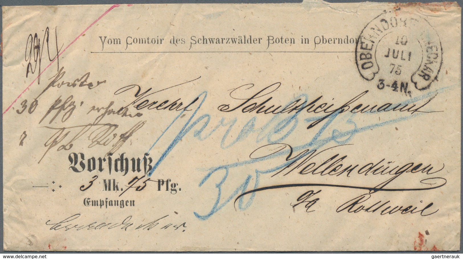 Württemberg - Vorphilatelie: 1780/1930, vielseitiger Sammlungsbestand von 300+ meist markenlosen Bel