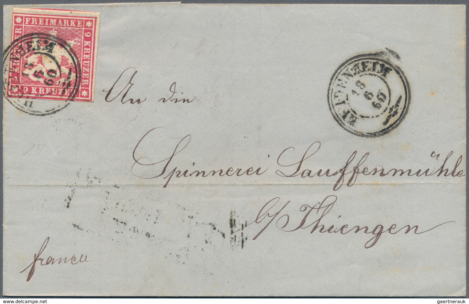 Württemberg - Marken Und Briefe: 1859/1861, Partie Von Zehn Briefen Und Zwei Fragmenten Mit Frankatu - Andere & Zonder Classificatie