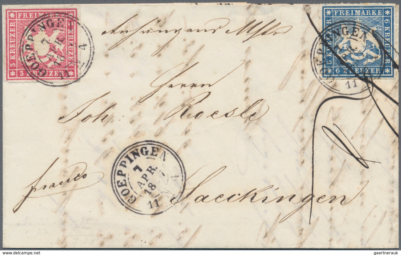 Württemberg - Marken Und Briefe: 1862/1869, Partie Von 22 Briefen, Dabei Zwei Einzelfrankaturen MiNr - Sonstige & Ohne Zuordnung
