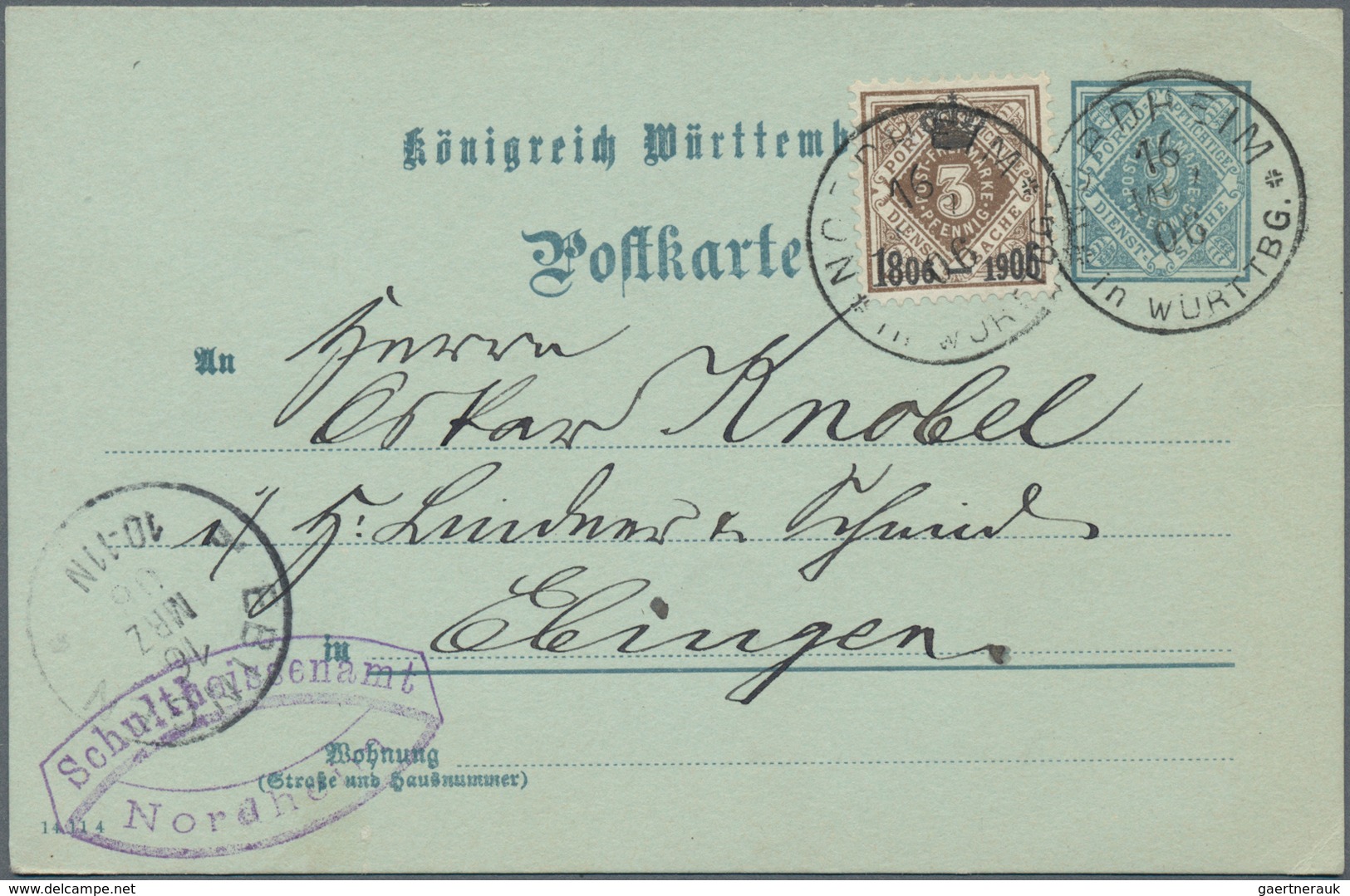 Württemberg - Marken Und Briefe: 1882/1925, Sehr Vielseitige Sammlung Von Ca. 290 Briefen Und Karten - Otros & Sin Clasificación