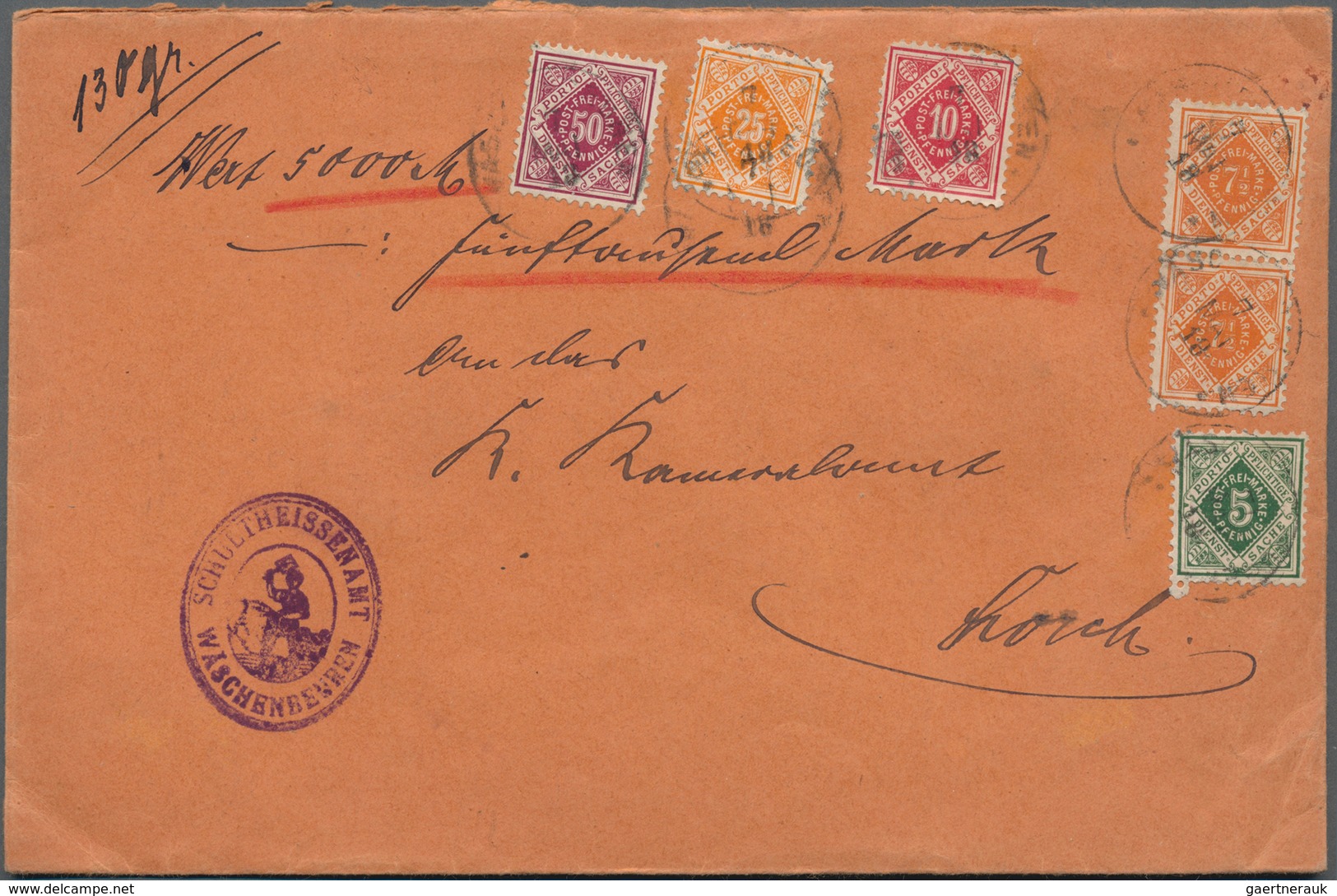 Württemberg - Marken und Briefe: 1882/1925, sehr vielseitige Sammlung von ca. 290 Briefen und Karten