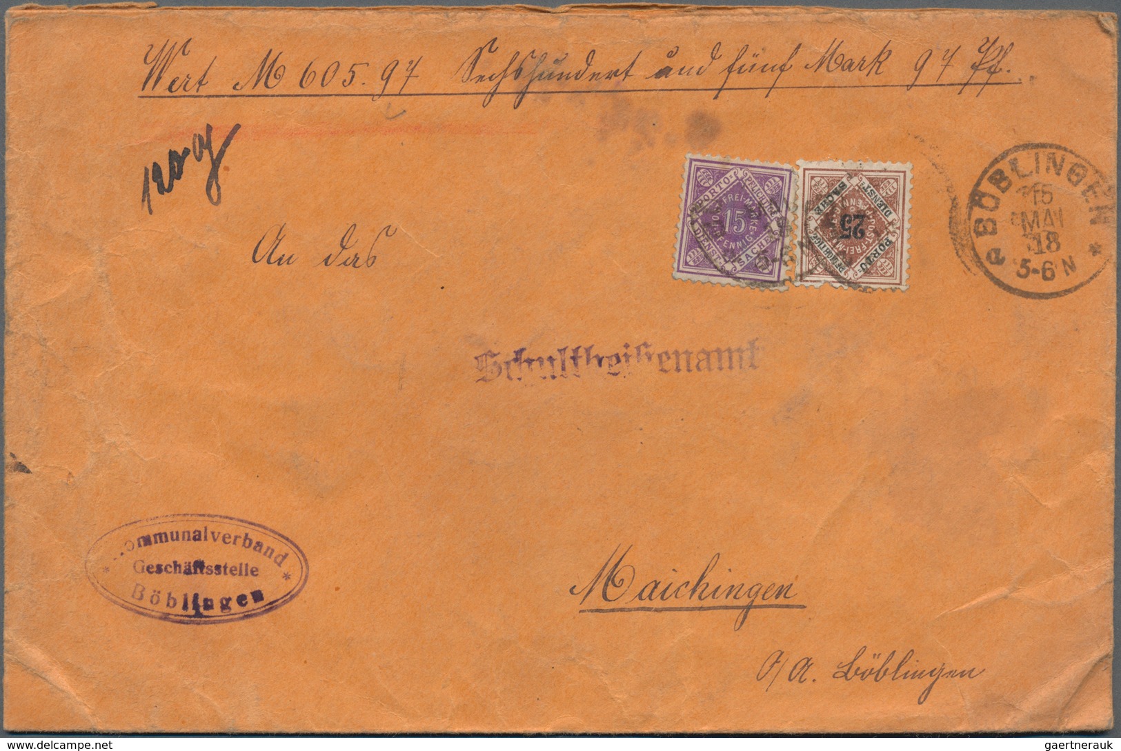 Württemberg - Marken und Briefe: 1882/1925, sehr vielseitige Sammlung von ca. 290 Briefen und Karten