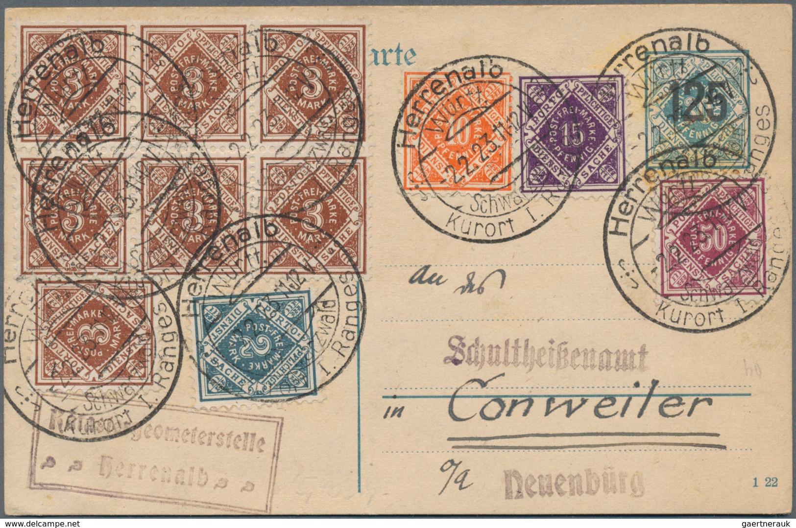 Württemberg - Marken und Briefe: 1882/1925, sehr vielseitige Sammlung von ca. 290 Briefen und Karten