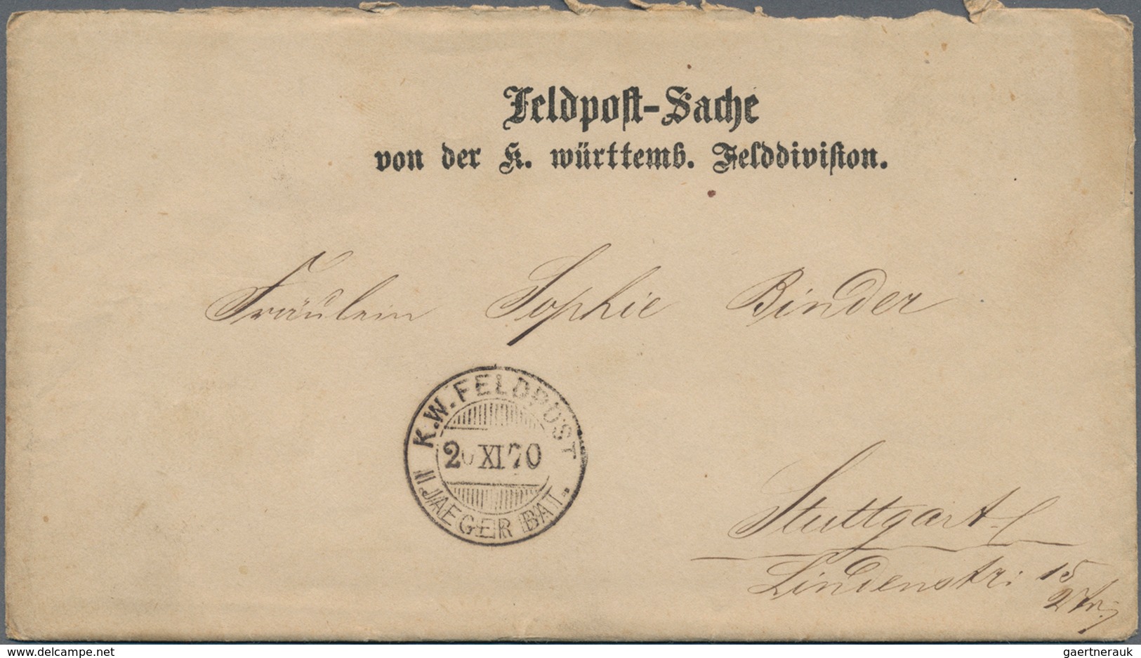 Württemberg - Postscheine: 1834/1871, Partie Von Sieben Postscheinen Und Zehn Feldpost-Briefen/-Kart - Otros & Sin Clasificación