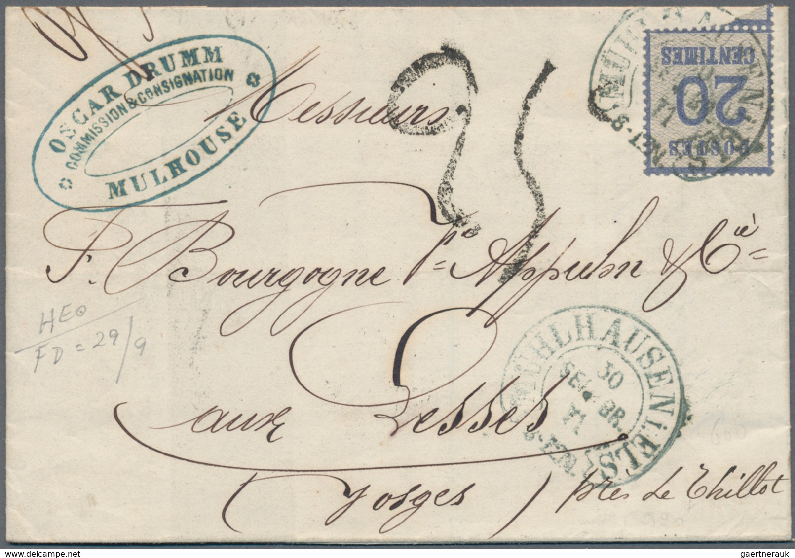 Elsass-Lothringen - Marken Und Briefe: 1870/1875, DEUTSCH-FRANZÖSISCHER KRIEG, Vielseitige Zusammens - Andere & Zonder Classificatie