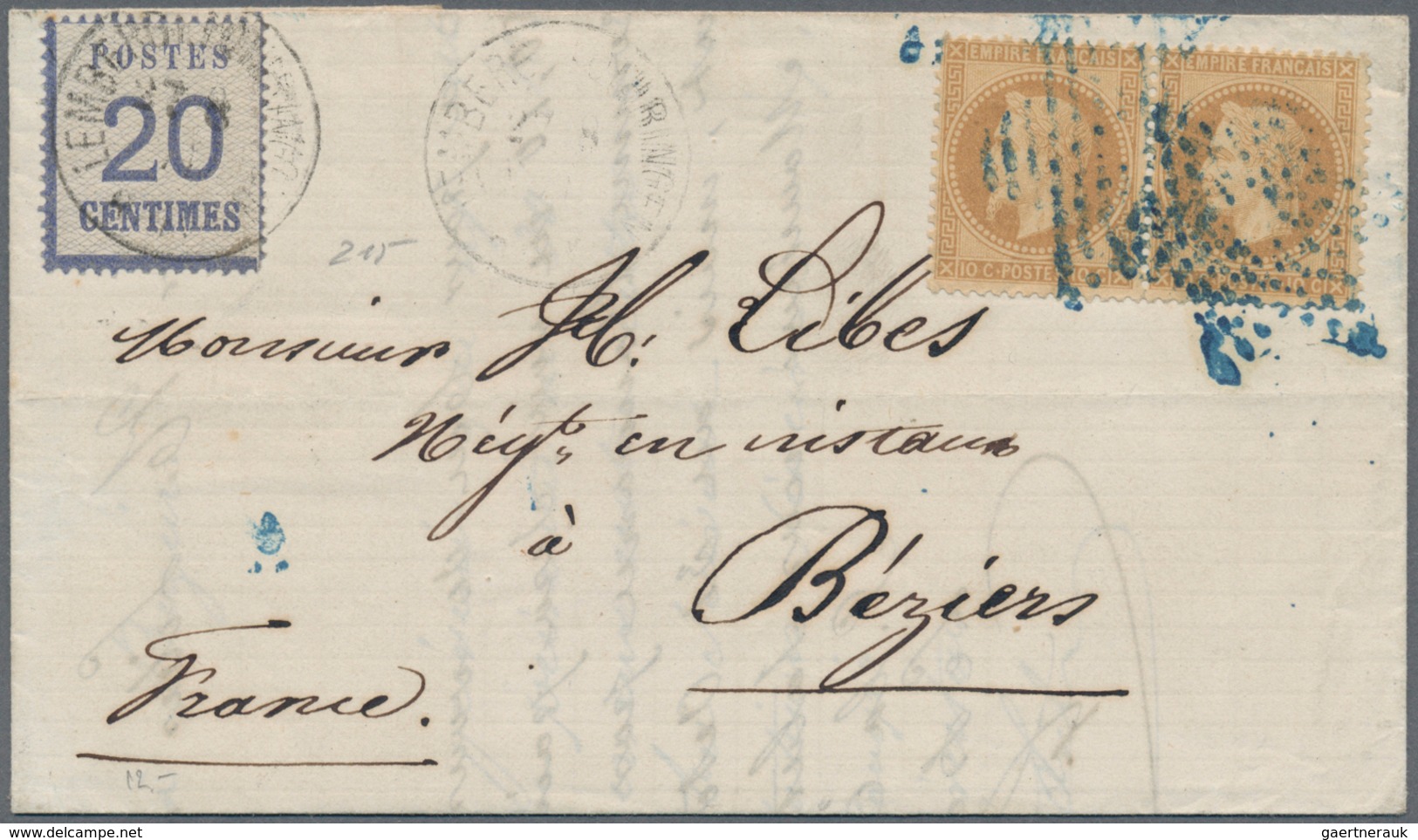 Elsass-Lothringen - Marken und Briefe: 1870/1875, DEUTSCH-FRANZÖSISCHER KRIEG, vielseitige Zusammens