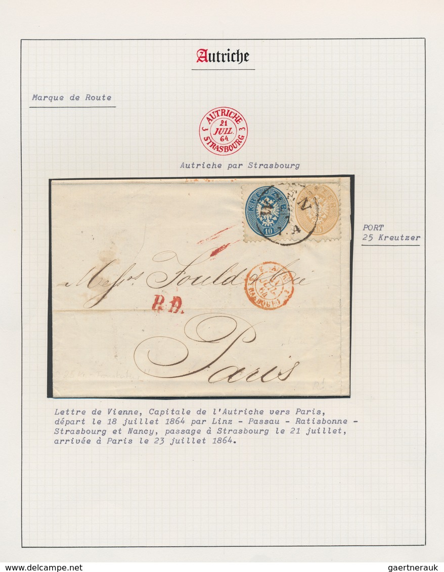 Grenzübergangsstempel: 1819/1878, ÖSTERREICH-FRANKREICH, Konvolut Mit Grenzübergangsstempeln Auf 8 B - Vorphilatelie