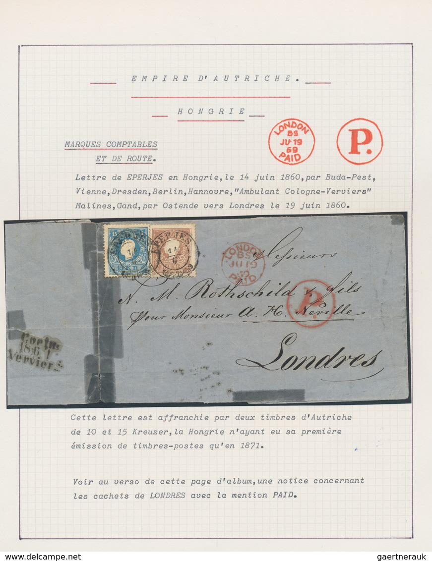 Grenzübergangsstempel: 1819/1878, ÖSTERREICH-FRANKREICH, Konvolut Mit Grenzübergangsstempeln Auf 8 B - Vorphilatelie