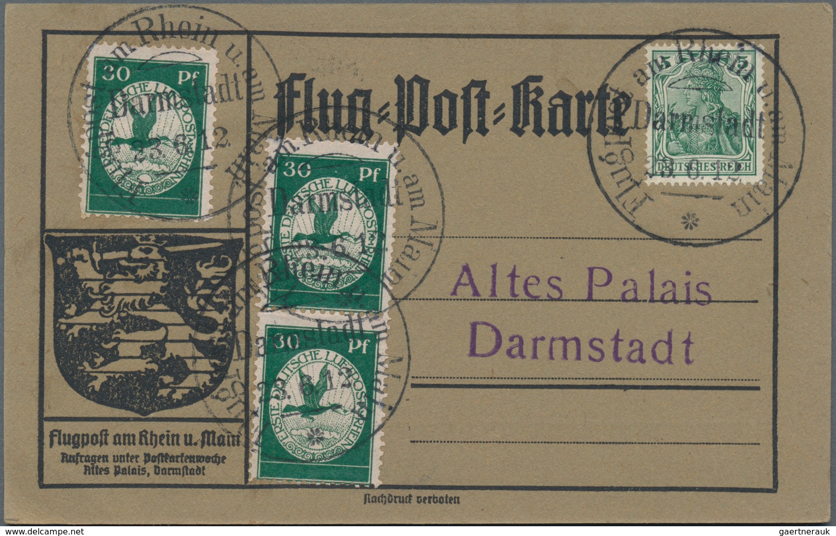 Deutsches Reich: 1912/1939, Partie von ca. 124 Flug- und Zeppelinbelegen ab Rhein/Main 1912 (incl. G