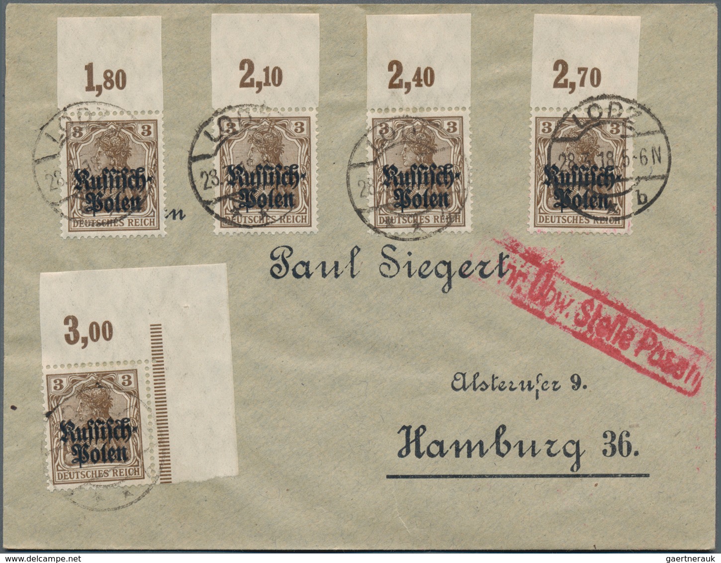 Deutsche Besetzung I. WK: 1915/1818, Partie Von Ca. 300 Briefen, Karten, Ganzsachen Mit Belgien, Pol - Ocupación 1914 – 18