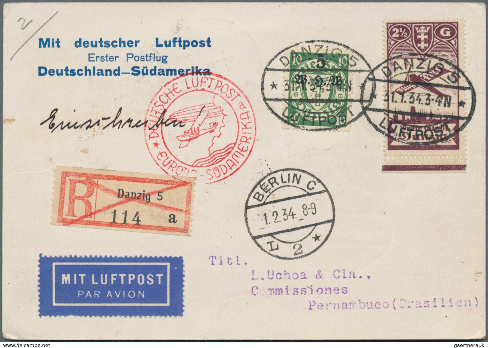 Danzig: 1920/1939, Partie Von Ca. 74 Briefen Und Karten (davon Ca. 50% Gebrauchte/ungebrauchte Ganzs - Sonstige & Ohne Zuordnung