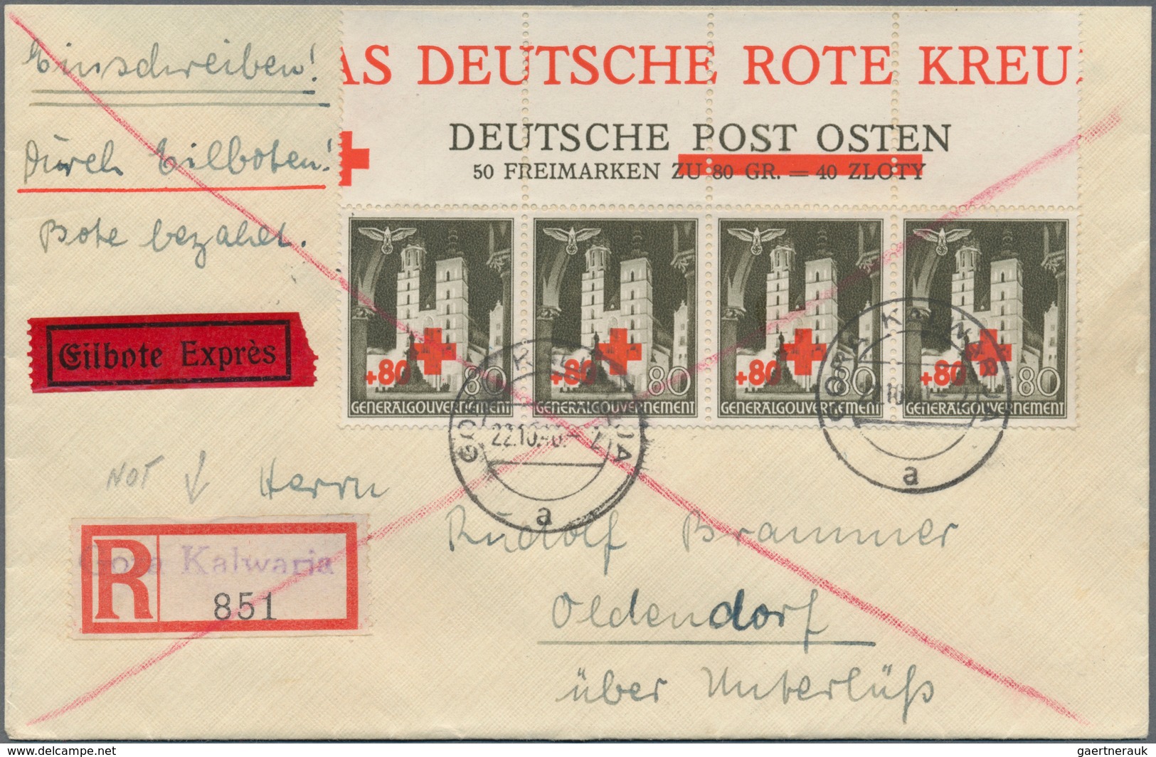 Deutsche Besetzung II. WK: 1939/1944, Vielseitiger Bestand Von Einigen Hundert Briefen, Karten Und G - Ocupación 1938 – 45