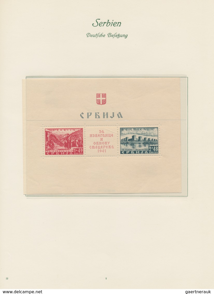 Deutsche Besetzung II. WK: 1941/1944, Serbien Und Mazedonien, Meist Ungebrauchte Sammlung Auf Albenb - Ocupación 1938 – 45