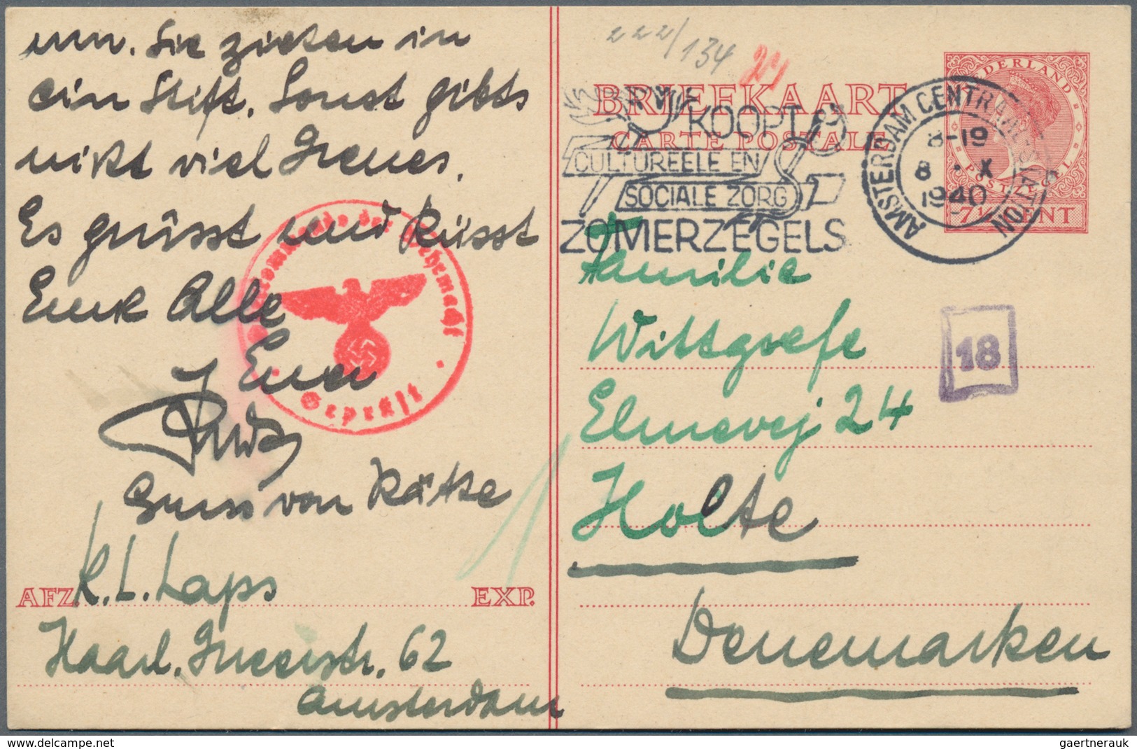 Zensurpost: 1939/1944, OKW-Zensur: Sammlung Von 47 Belegen Mit Auführlicher, Allerdings Dänischer, B - Otros & Sin Clasificación