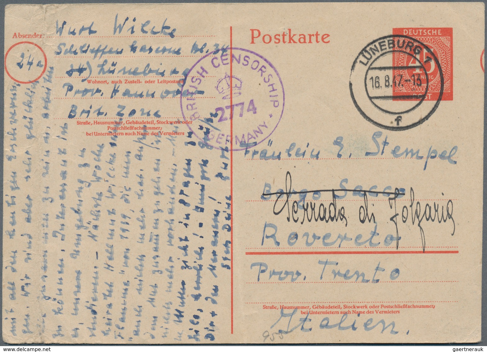 Deutschland Nach 1945: 1945/1950, Posten Von 1.000/1.5000 Meist Ungebrauchten Ganzsachenkarten, Dabe - Colecciones