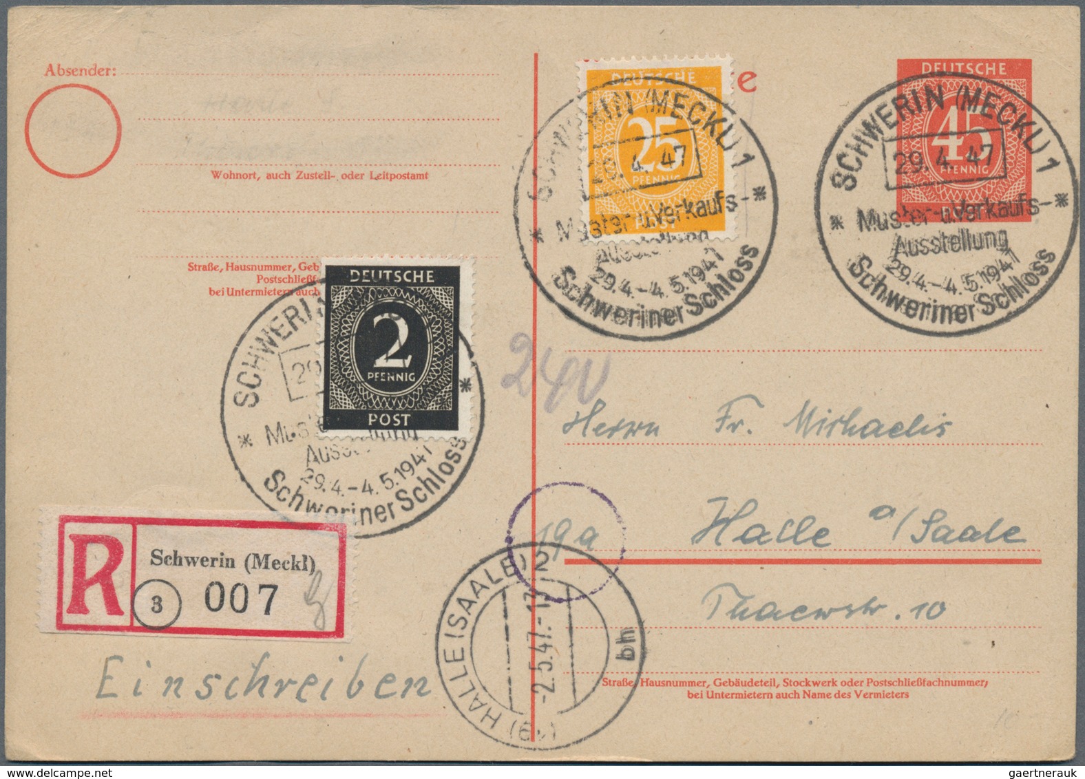 Deutschland Nach 1945: 1945/1950, Posten Von 1.000/1.5000 Meist Ungebrauchten Ganzsachenkarten, Dabe - Colecciones