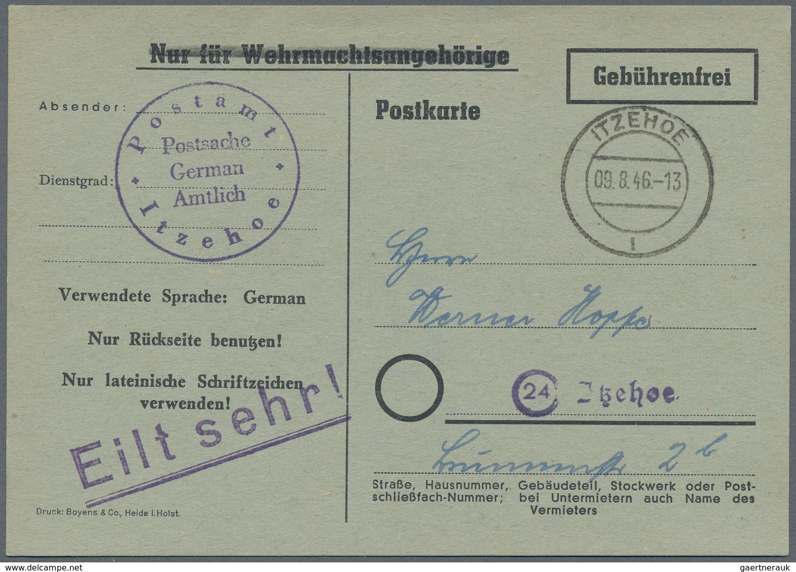 Alliierte Besetzung - Gebühr Bezahlt: 1945/46, Schöner Posten Von 24 Meist Ehemaligen Einzellosen Da - Andere & Zonder Classificatie