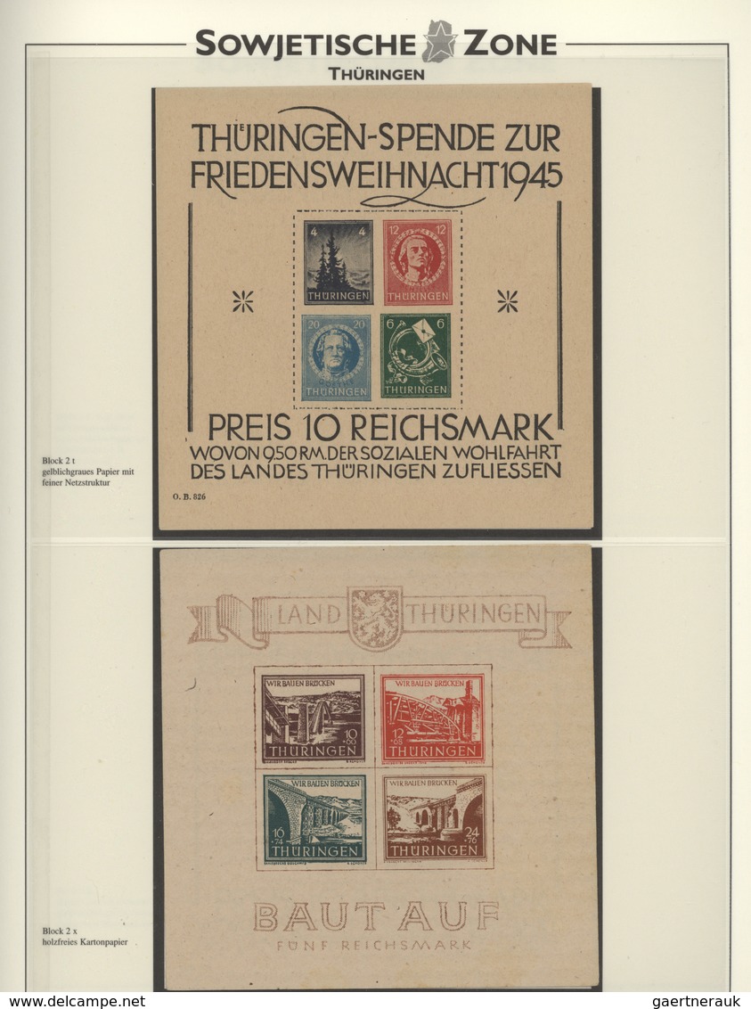 Sowjetische Zone: 1945 - 1949, Sammlung, zumeist postfrisch im Sieger-Vordruck der verschiedenen Geb