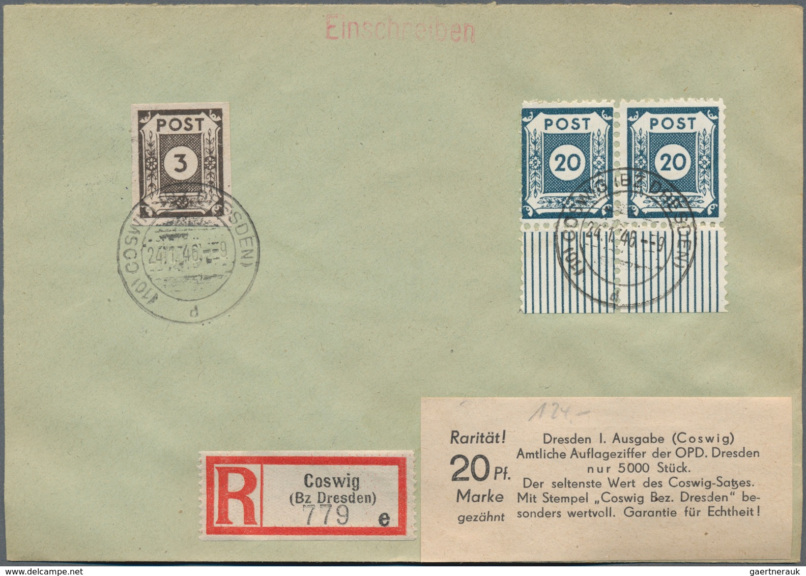 Sowjetische Zone - Ost-Sachsen: 1945/1946, Bestand Von Ca. 500 Kempe-Briefen Coswig Und Loschwitz. - Otros & Sin Clasificación