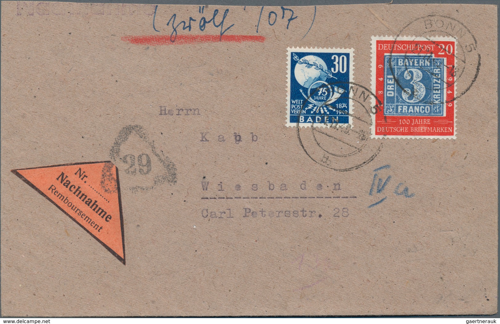 Französische Zone: 1946/1949, Partie Von Ca. 540 Briefen Und Karten, Meist Bedarfspost Der Verschied - Otros & Sin Clasificación