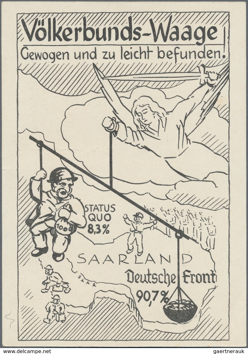 Ansichtskarten: Propaganda: 1933/1941, Vier Teils Bessere Propagandakarten U. A. Zur Saar-Rückgliede - Politieke Partijen & Verkiezingen