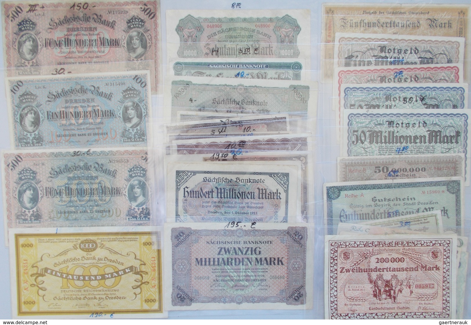 Deutschland - Notgeld - Sachsen: Lot 31 Banknoten / Notgeld / Gutscheine, Dabei 19 Länderbanknoten ( - [11] Lokale Uitgaven