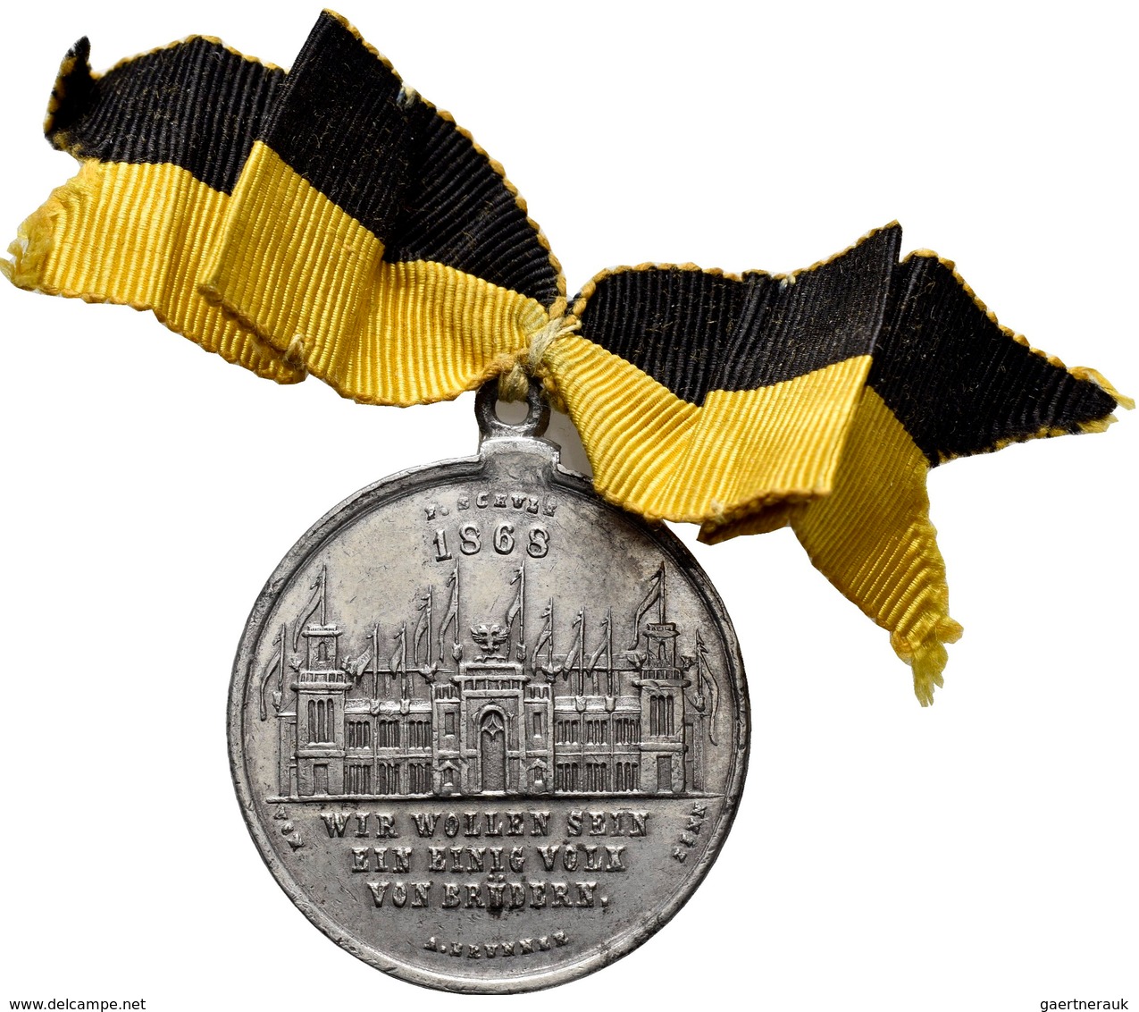 Medaillen Deutschland: Lot 2 Medaillen: 3. Deutsches Bundes-Schießen 1868 In Wien: Zinnmedaille 1868 - Autres & Non Classés