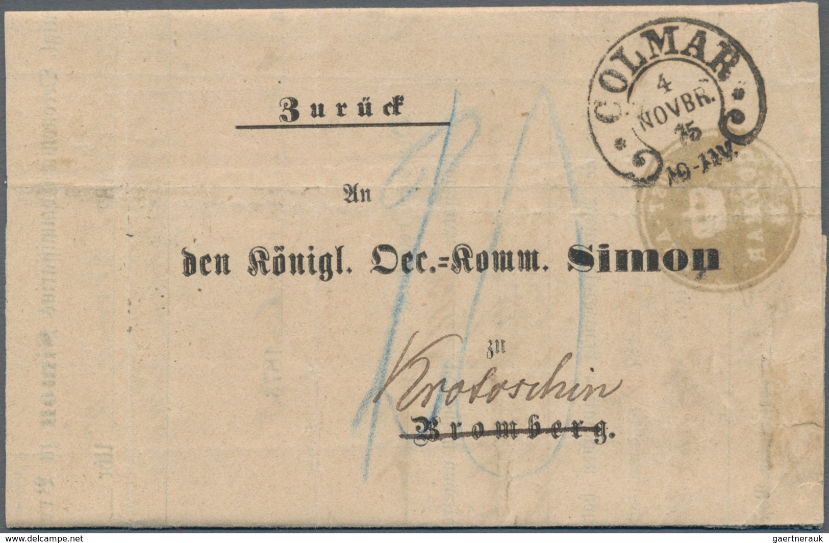 Deutschland: 1835/1875 Ca., POST-INSINUATIONS DOKUMENTE, Sammlungsbestand Mit Ca.85 Belegen, Dabei V - Sammlungen