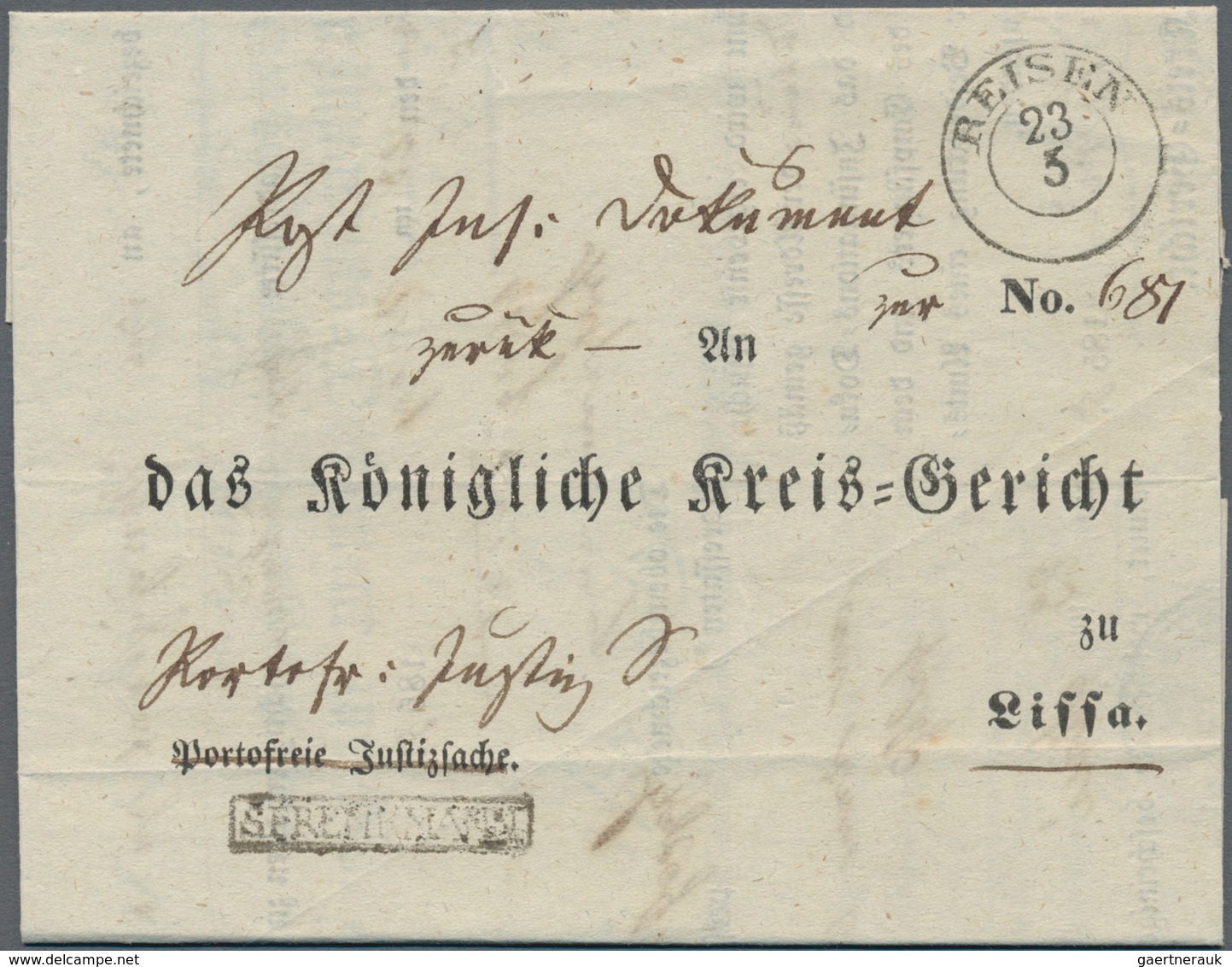 Deutschland: 1835/1875 Ca., POST-INSINUATIONS DOKUMENTE, Sammlungsbestand Mit Ca.85 Belegen, Dabei V - Colecciones