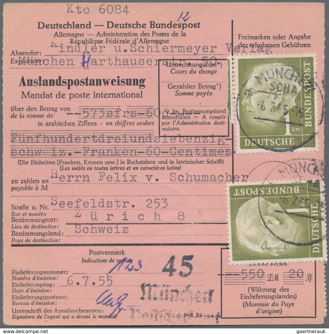 Deutschland: 1850/1955 ca., POSTANWEISUNGEN, gehaltvoller Sammlungsbestand mit ca.60 Belegen, dabei