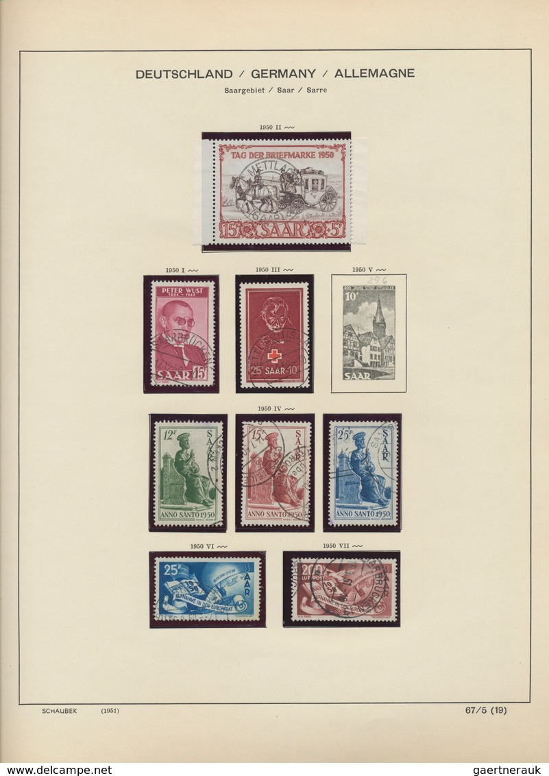 Deutschland: 1850/1959, Gestempelte Sammlung Auf Schaubek-Vorducken, Klassik-Bereich üblich Untersch - Verzamelingen