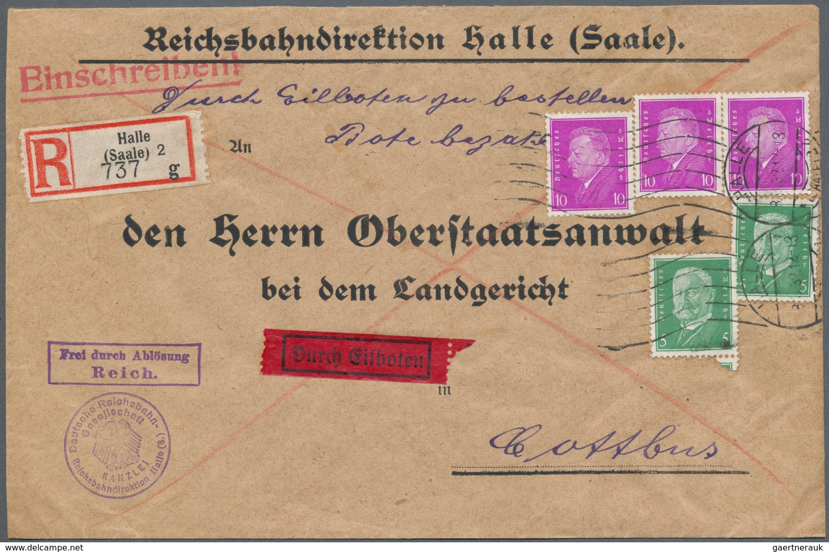 Deutschland: 1856/1944, kleine Spezialsammlung von ca. 40 Bedarfsbelegen mit besonderen Portostufen,