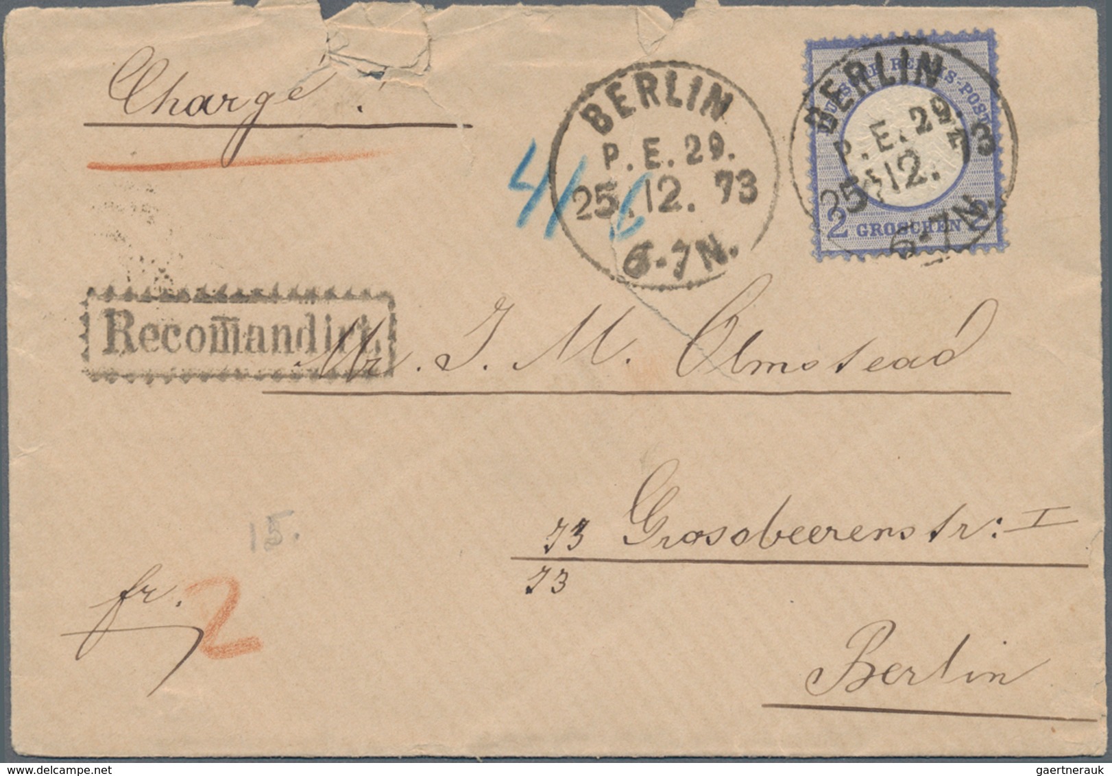 Deutschland: 1872/1946, Lot Von 22 Briefen Und Karten, Dabei Brustschilde 2 Gr. Großer Schild Auf Or - Collections