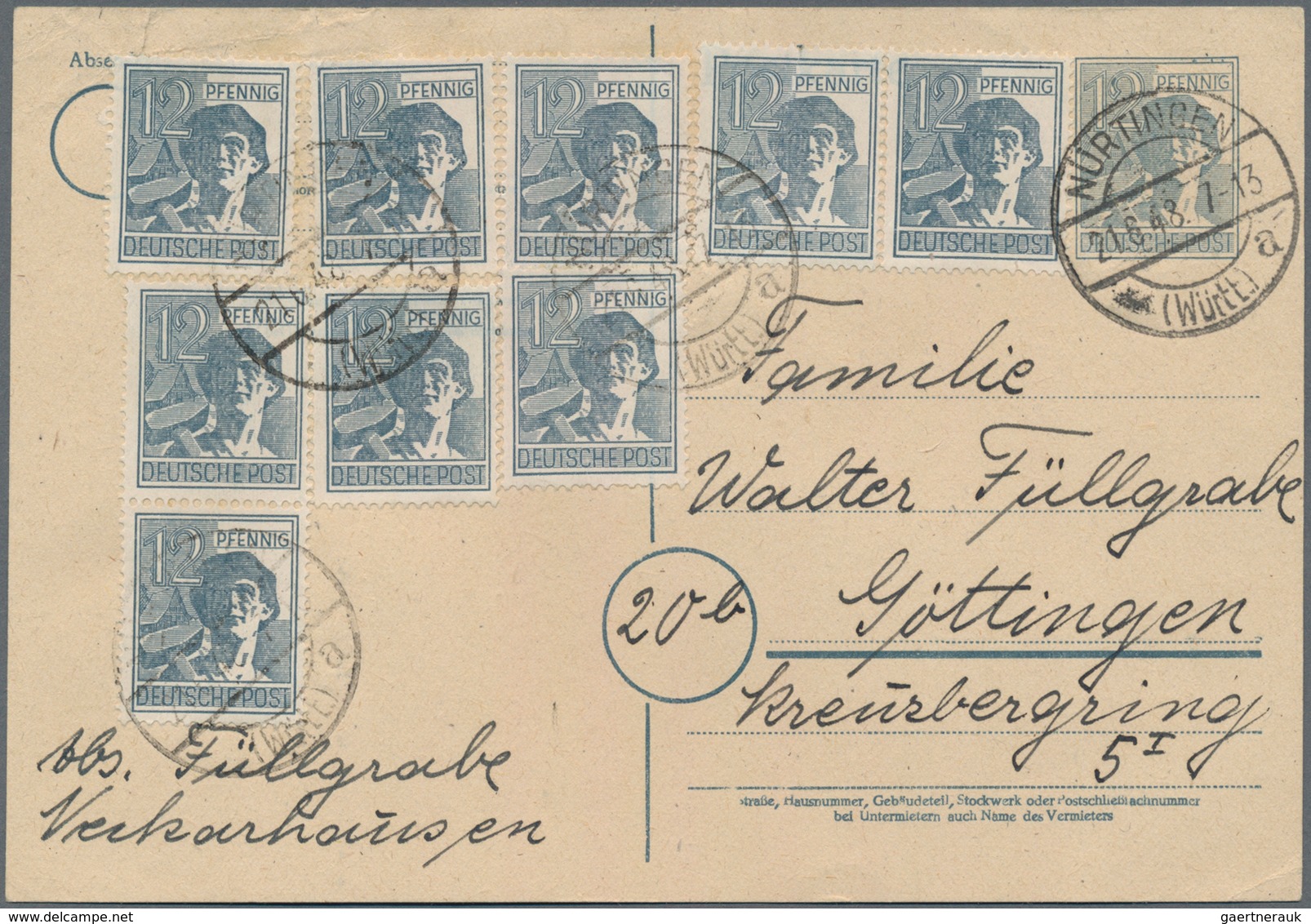 Deutschland: 1920-1960, Großer Karton Mit Mehreren Tausend Briefen Und Ganzsachen, Dabei Neben Einfa - Verzamelingen