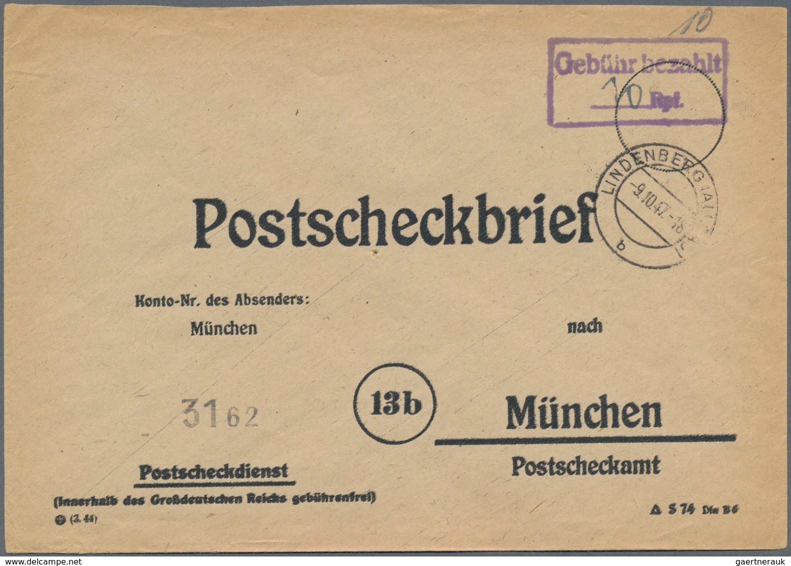 Deutschland: 1935/1949 Ca., POSTSCHECKBRIEFE, Partie Mit Ca.40 Belegen, Dabei Schwerpunkt Deutsche B - Colecciones