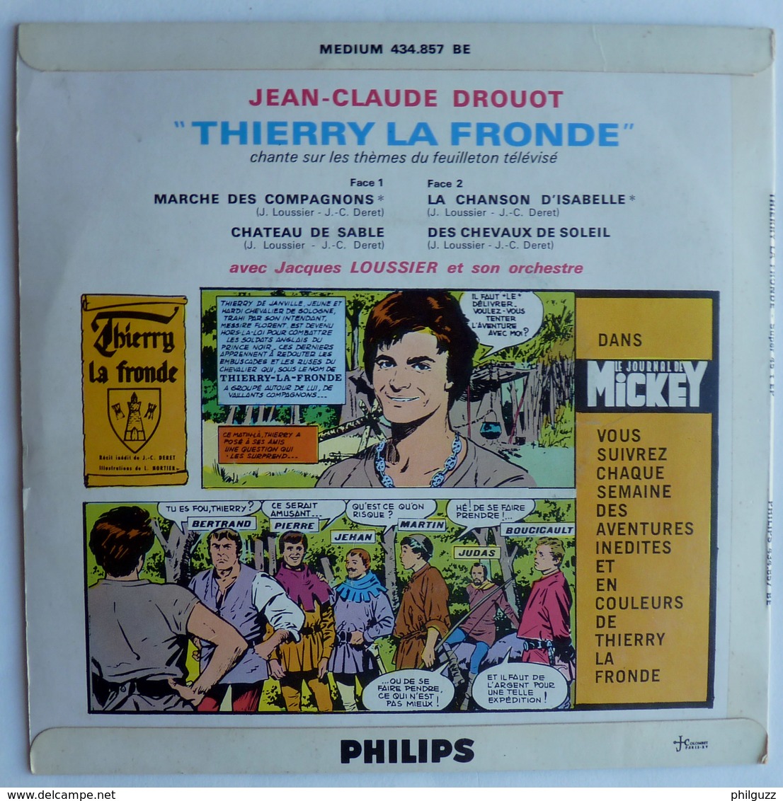 Disque Vinyle 45T THIERRY LA FRONDE LA MARCHE DES COMPAGNONS -  JC DROUOT - PHILIPS 434 857 - ORTF 1964 1 - Dischi & CD