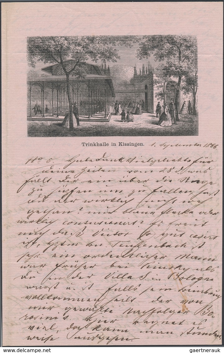 Heimat: Bayern: BAD KISSINGEN 1866, Partie Von Sieben Verschiedenen Beschriebenen Briefbögen Je Mit - Andere & Zonder Classificatie