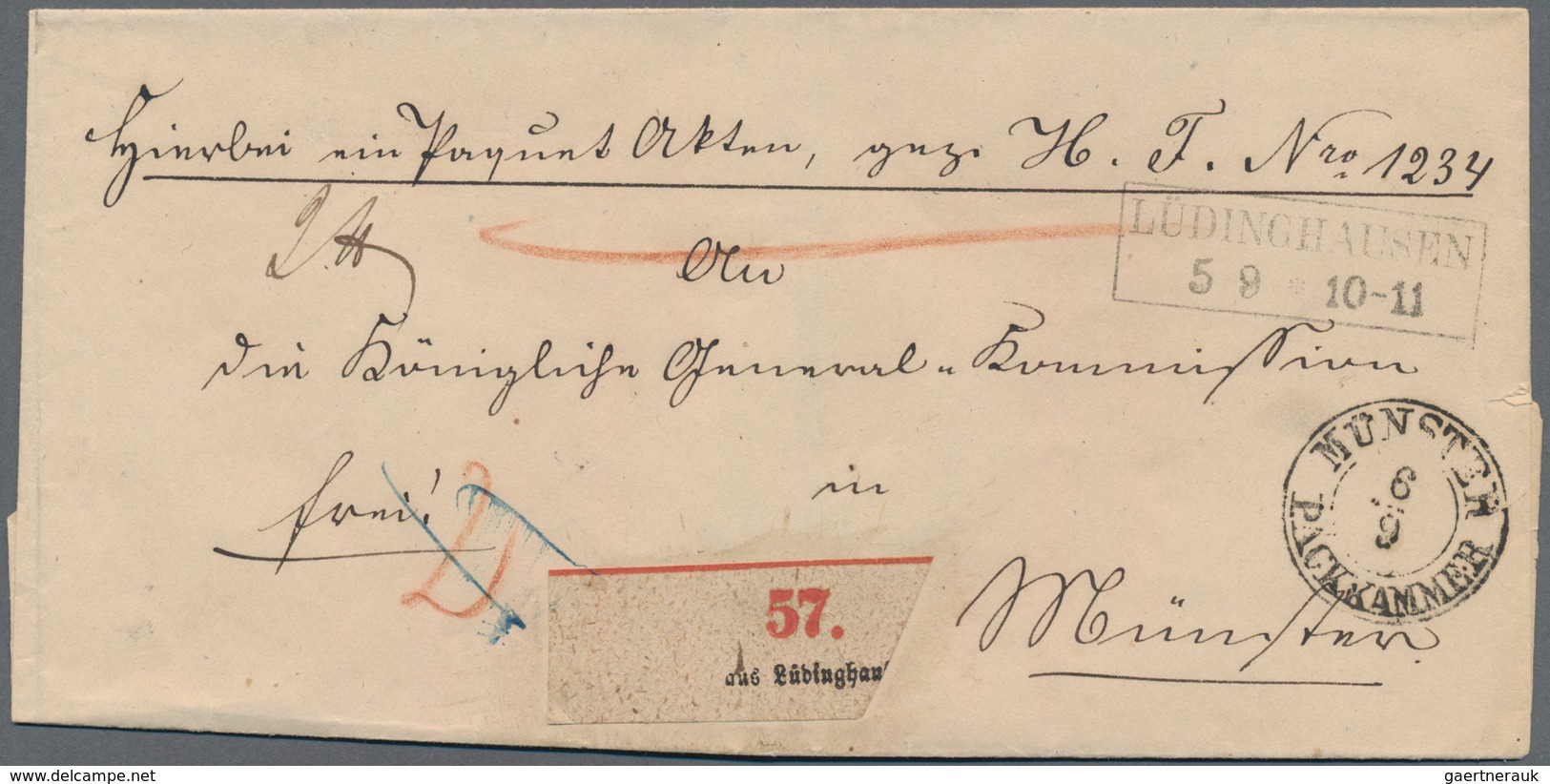 Heimat: Nordrhein-Westfalen: 1825/1891, Münster/Westfalen, Vielseitige Partie Von 46 Vorphila- Bzw. - Andere & Zonder Classificatie