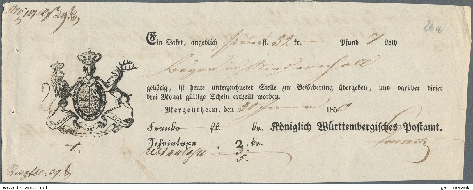 Altdeutschland: 1800 Ab Ca., POSTSCHEINE, Sammlung Mit über 200 Postscheinen Von Baden, Bayern Und W - Verzamelingen