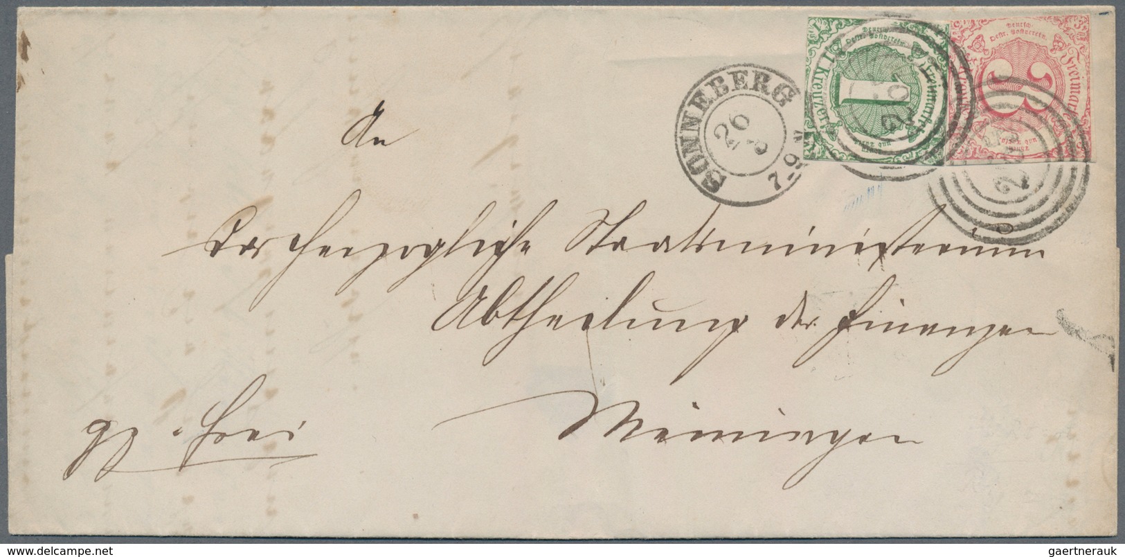 Altdeutschland: 1851/1871, Posten mit ca.55 Belegen, dabei Baden mit Postablagestempeln, Preussen mi