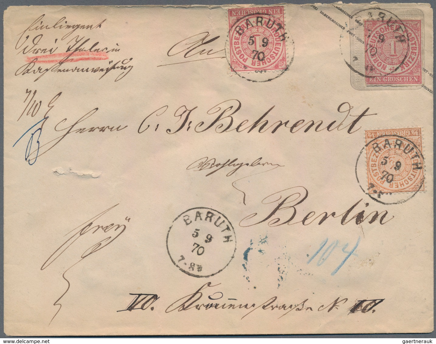 Altdeutschland: 1851/1871, Posten mit ca.55 Belegen, dabei Baden mit Postablagestempeln, Preussen mi