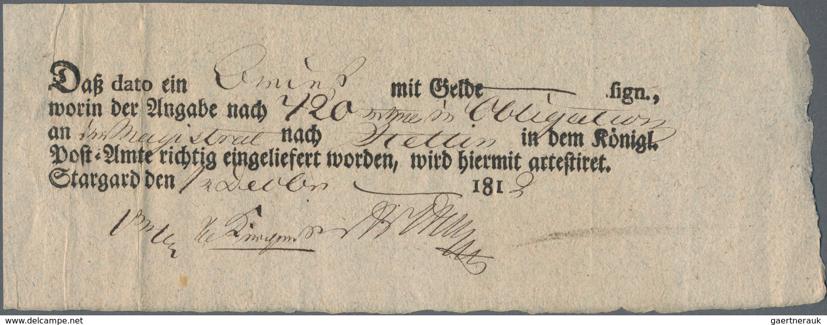 Altdeutschland: 1793 - 1920 (ca.), Vielseitiger Briefeposten, Dabei Postscheine, Dokumente, Ganzsach - Sammlungen